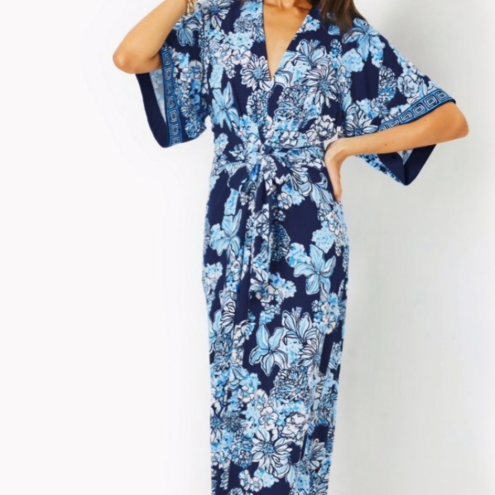 Lilly Pulitzer maxi dress,  floral, blue, NWT